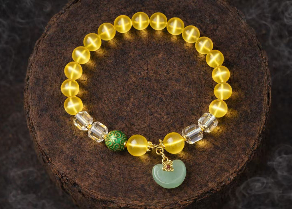Golden Fortune Tibetan Cat’s Eye Bracelet