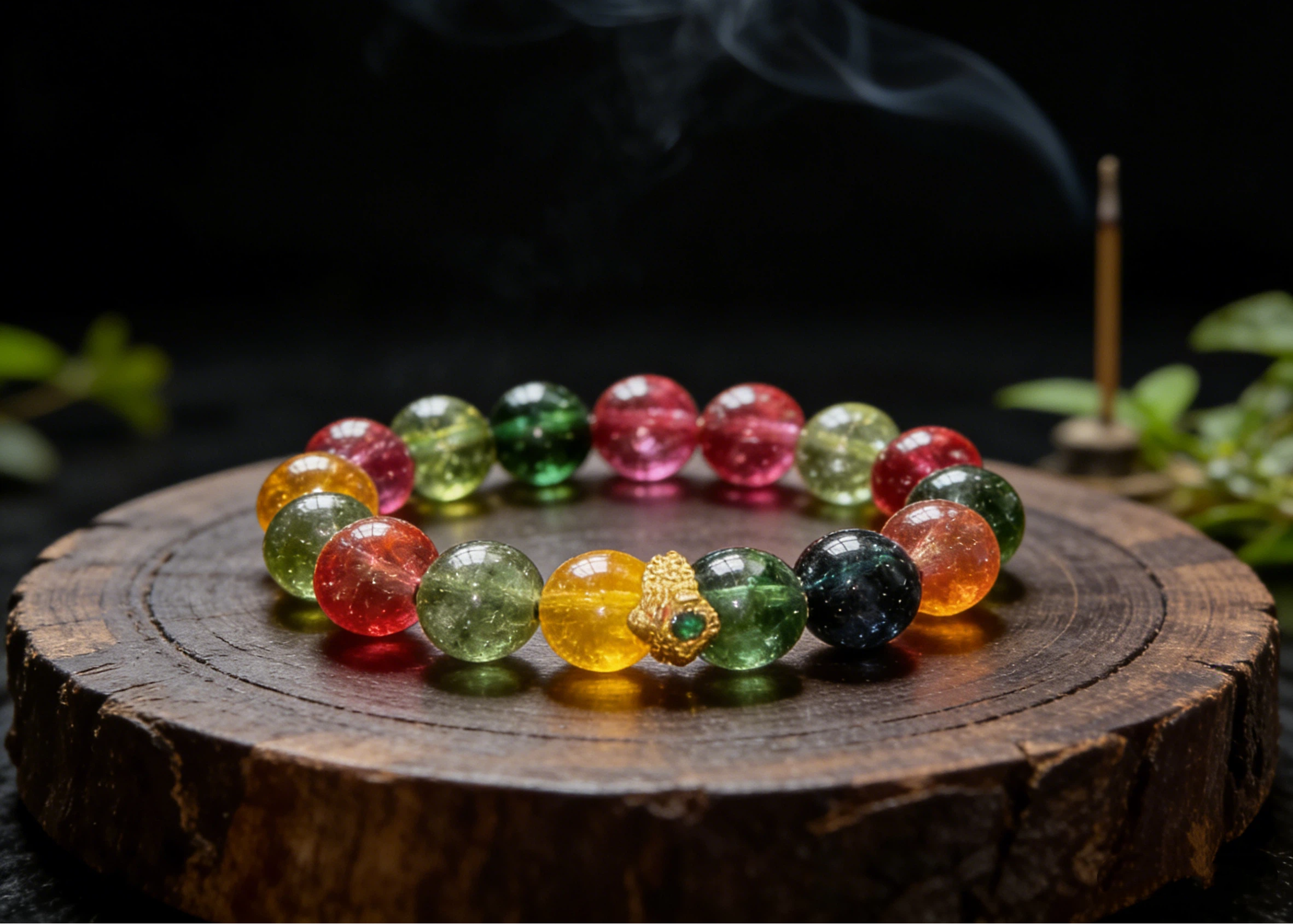Auspicious Wealth Tibetan Multi-Crystal Bracelet