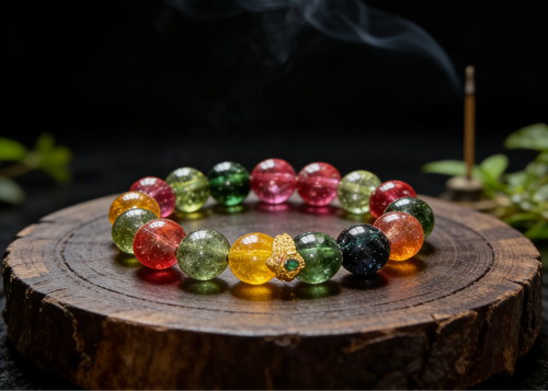 Auspicious Wealth Tibetan Multi-Crystal Bracelet