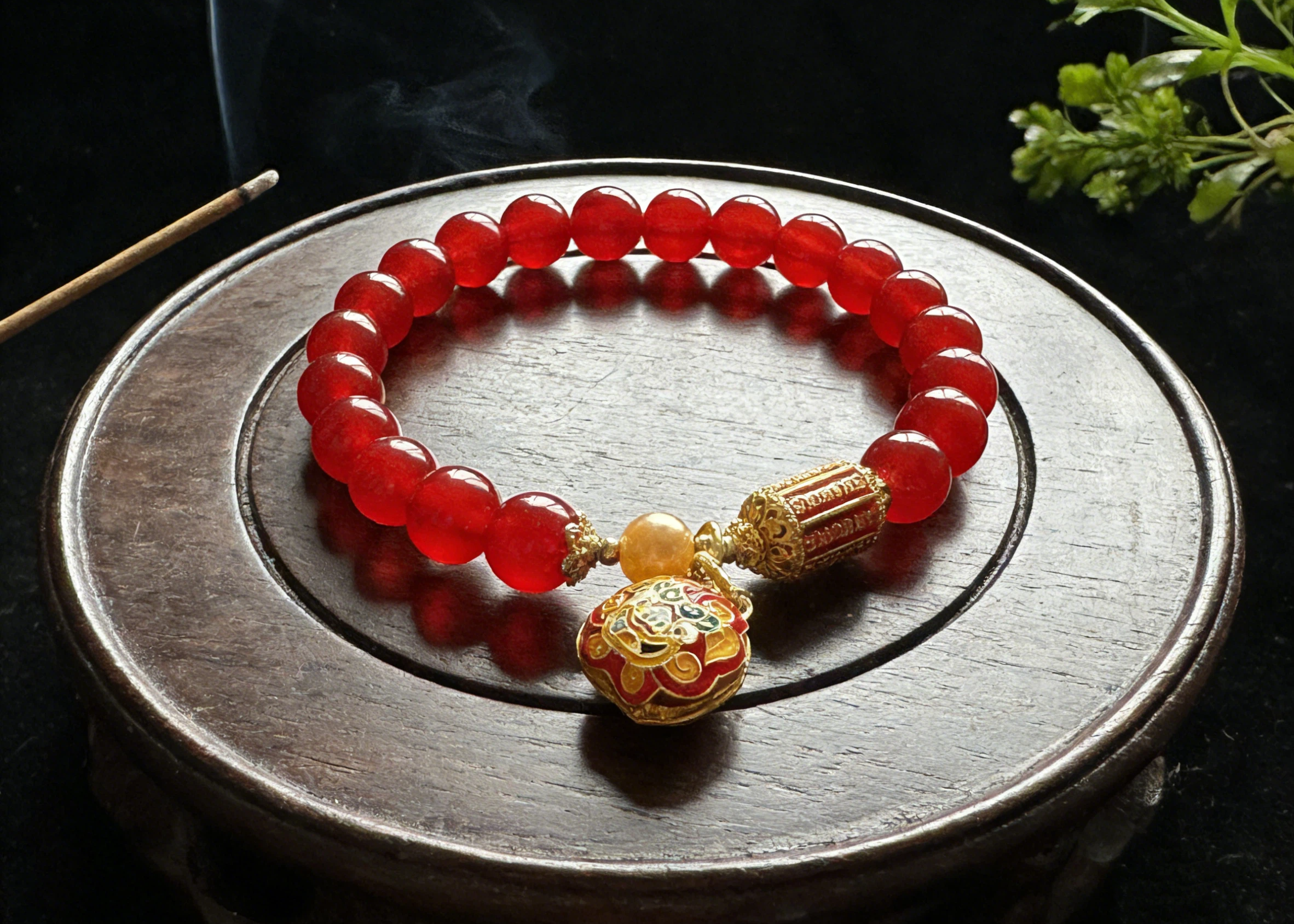 Crimson Guardian Tibetan Red Crystal Bracelet