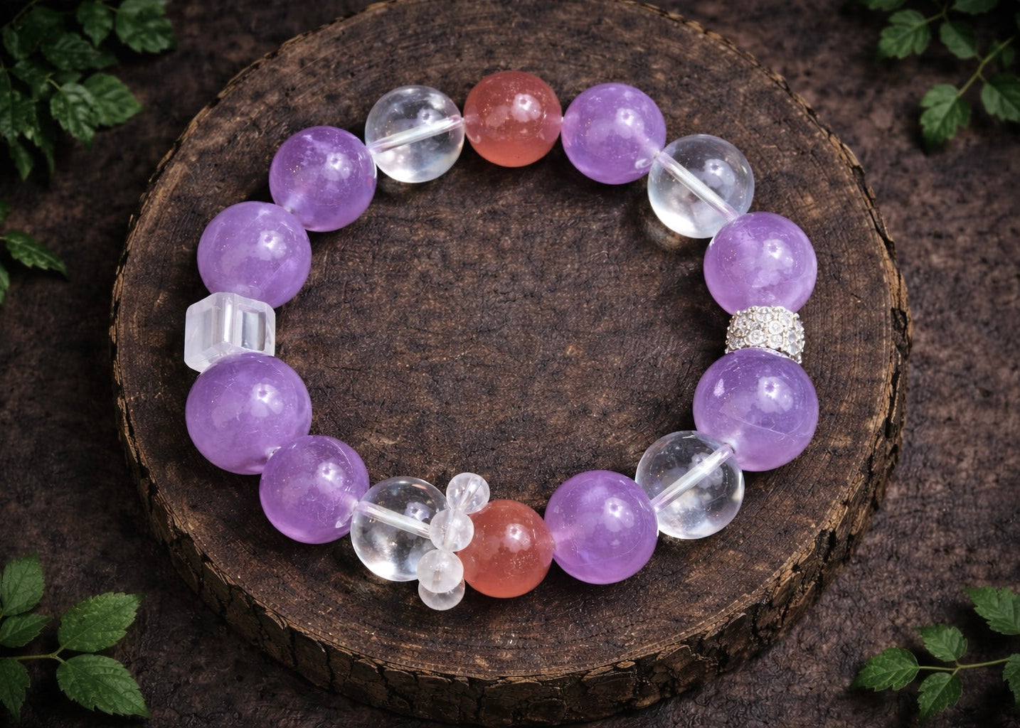 Strawberry Blossom Amethyst Tibetan Bracelet