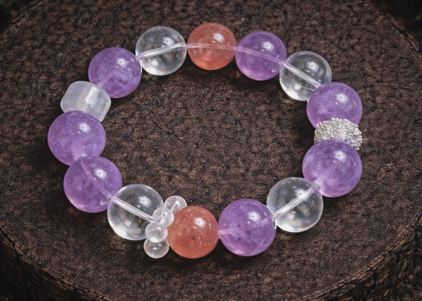 Strawberry Blossom Amethyst Tibetan Bracelet