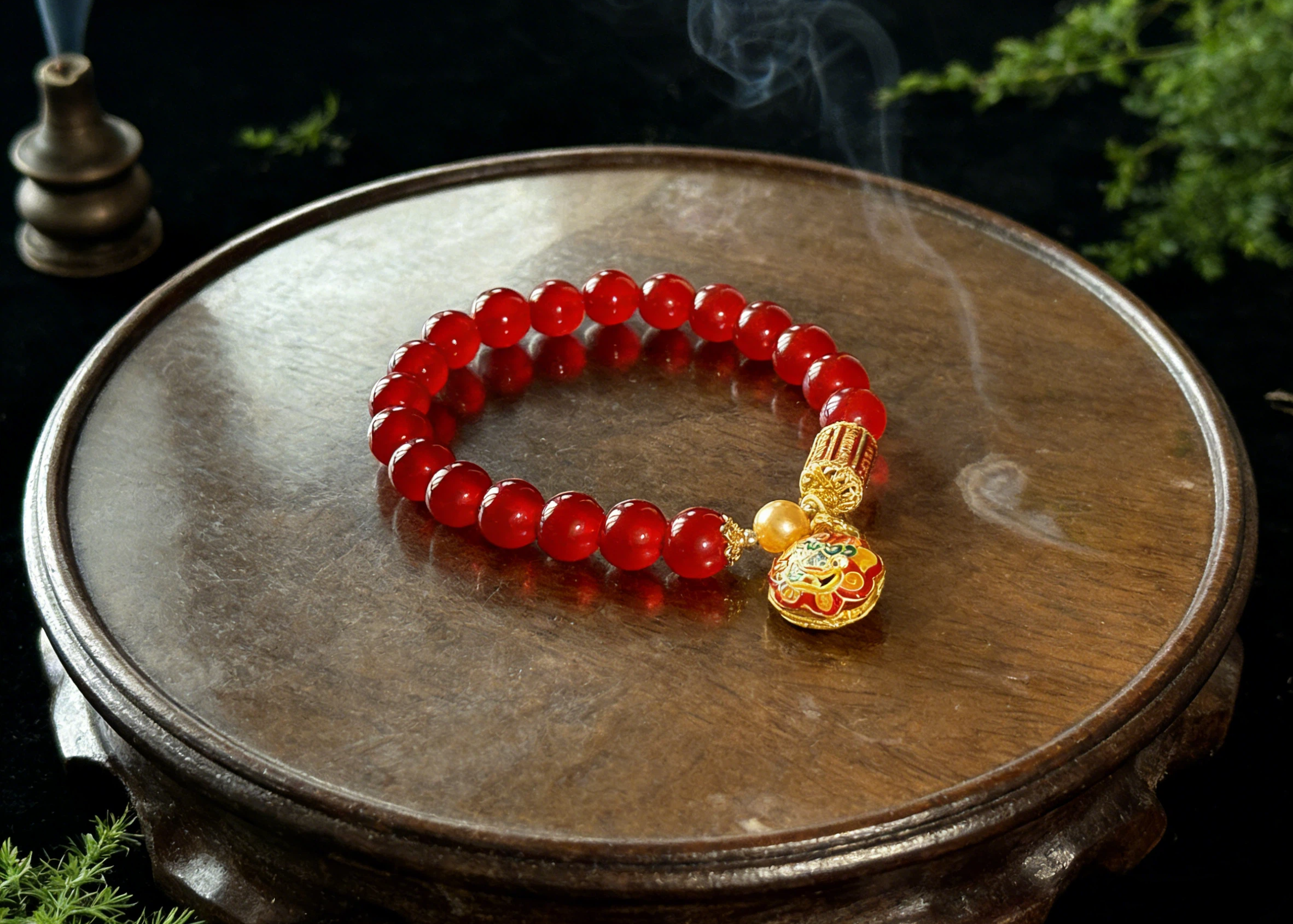 Crimson Guardian Tibetan Red Crystal Bracelet