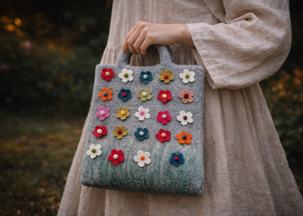 Himalayan Meadow Bloom Wool Bag