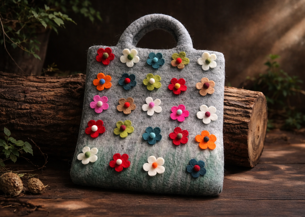 Himalayan Meadow Bloom Wool Bag