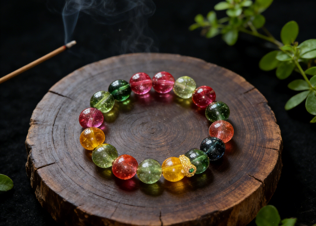 Auspicious Wealth Tibetan Multi-Crystal Bracelet