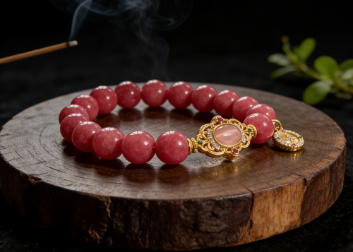 Auspice Eye Pink Chalcedony Bracelet