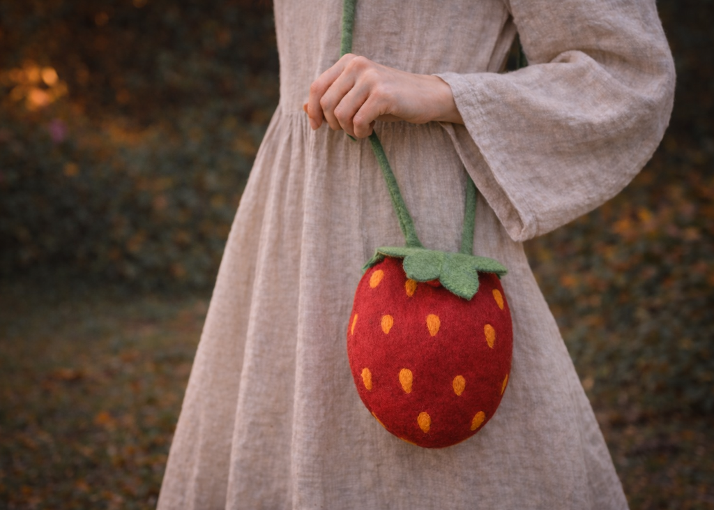Himalayan Strawberry Joy Wool Bag