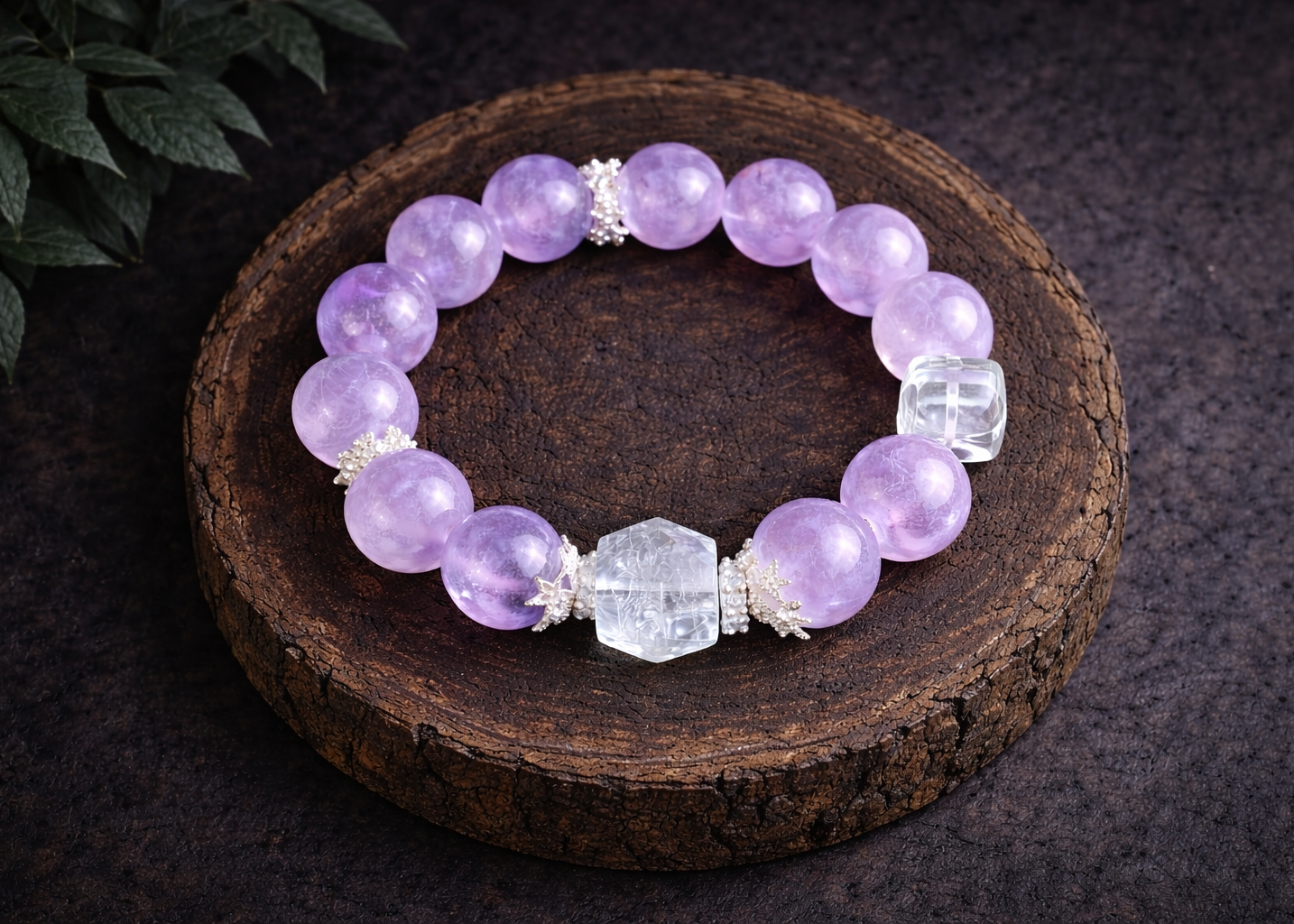 Lavender Prosperity Amethyst Tibetan Bracelet