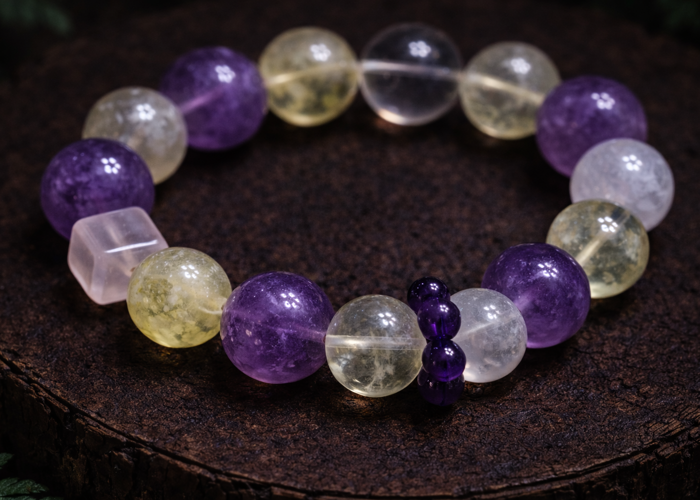 Lavender Harmony Tibetan Amethyst Bracelet