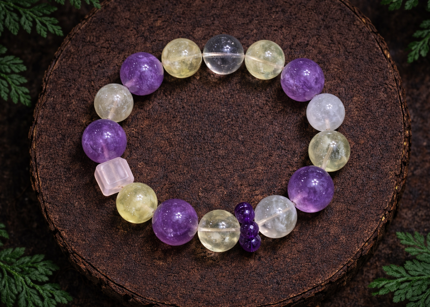 Lavender Harmony Tibetan Amethyst Bracelet