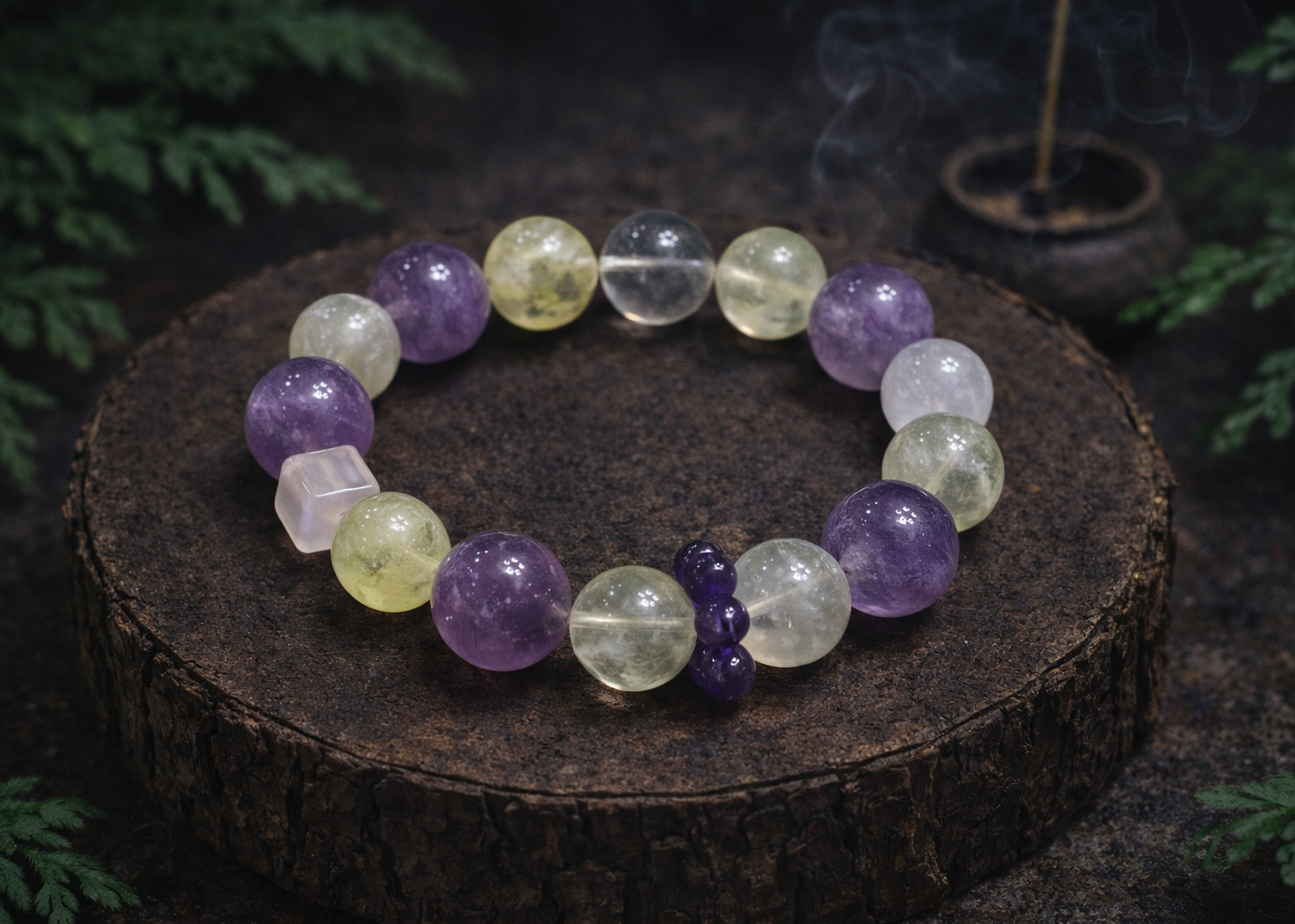 Lavender Harmony Tibetan Amethyst Bracelet