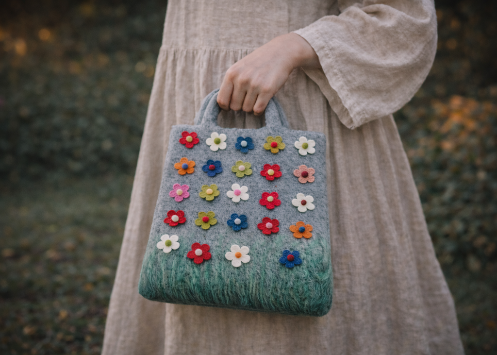 Himalayan Meadow Bloom Wool Bag