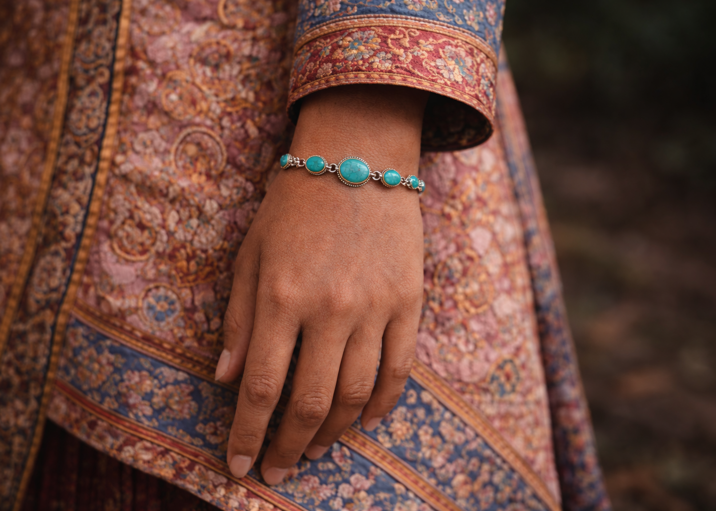 Teibetan Spirit Flow Turquoise Bracelet