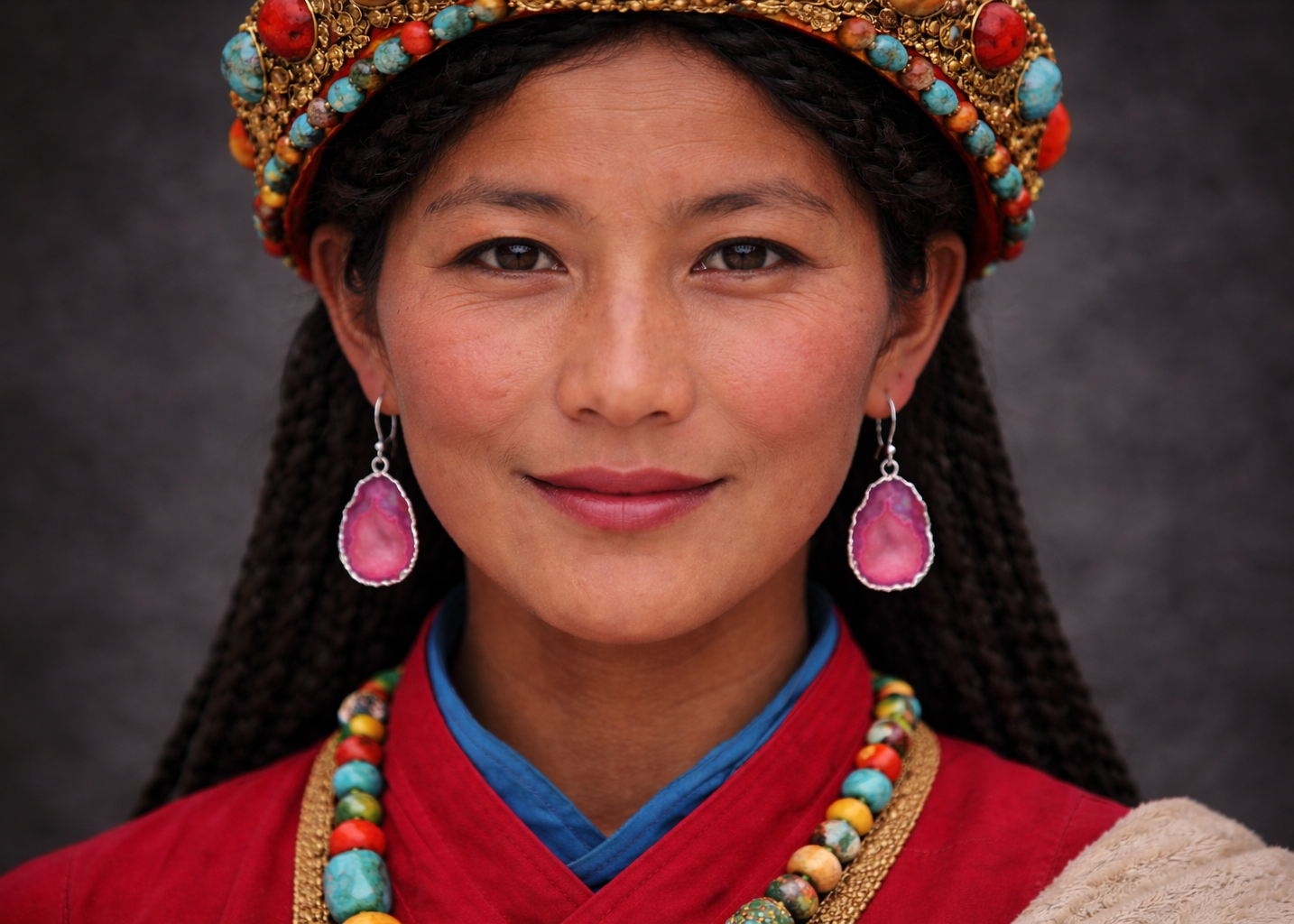 Inner Bloom · Tibetan Silver Crystal Geode Earrings