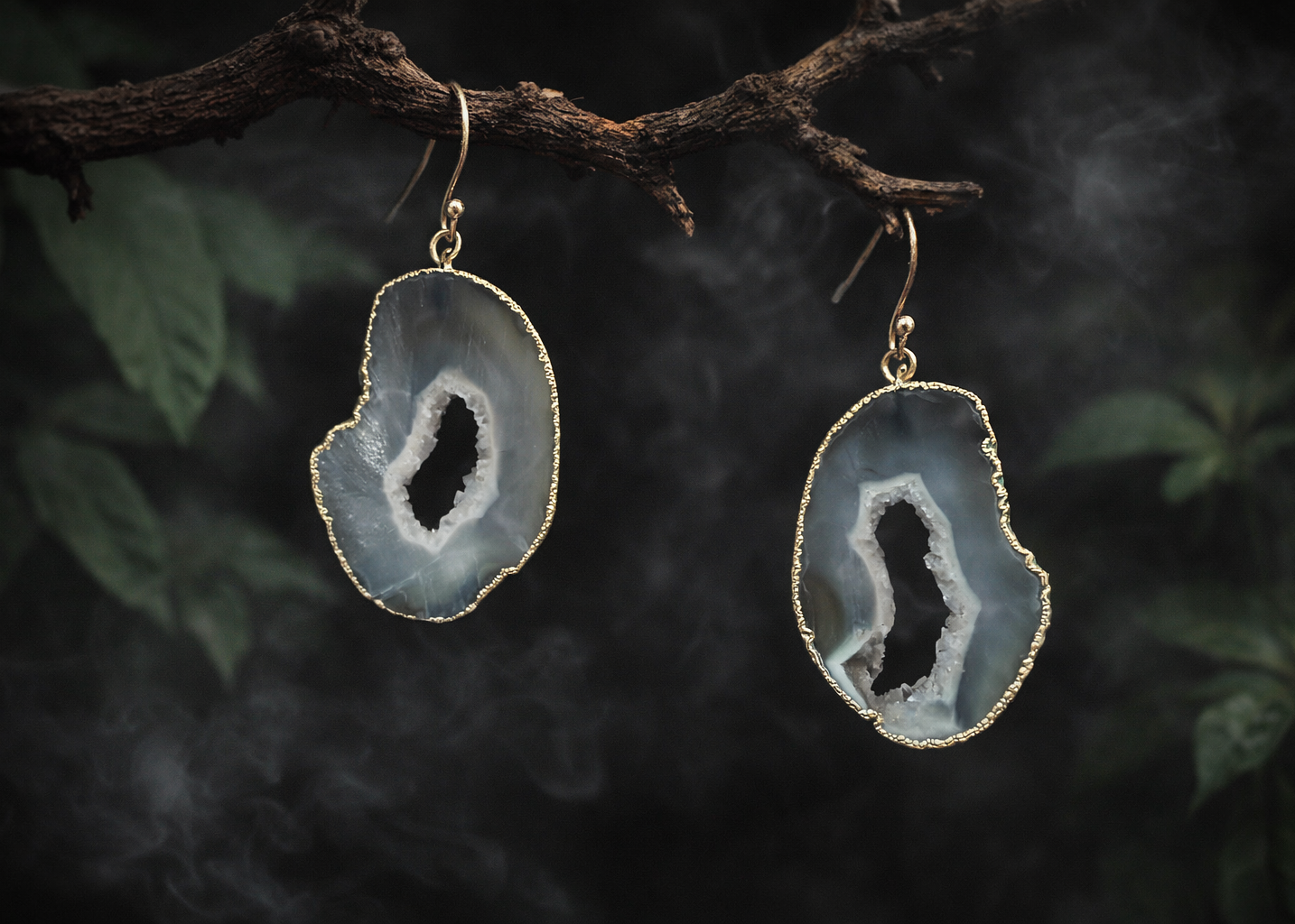 Calm Within · Tibetan Geode Earrings