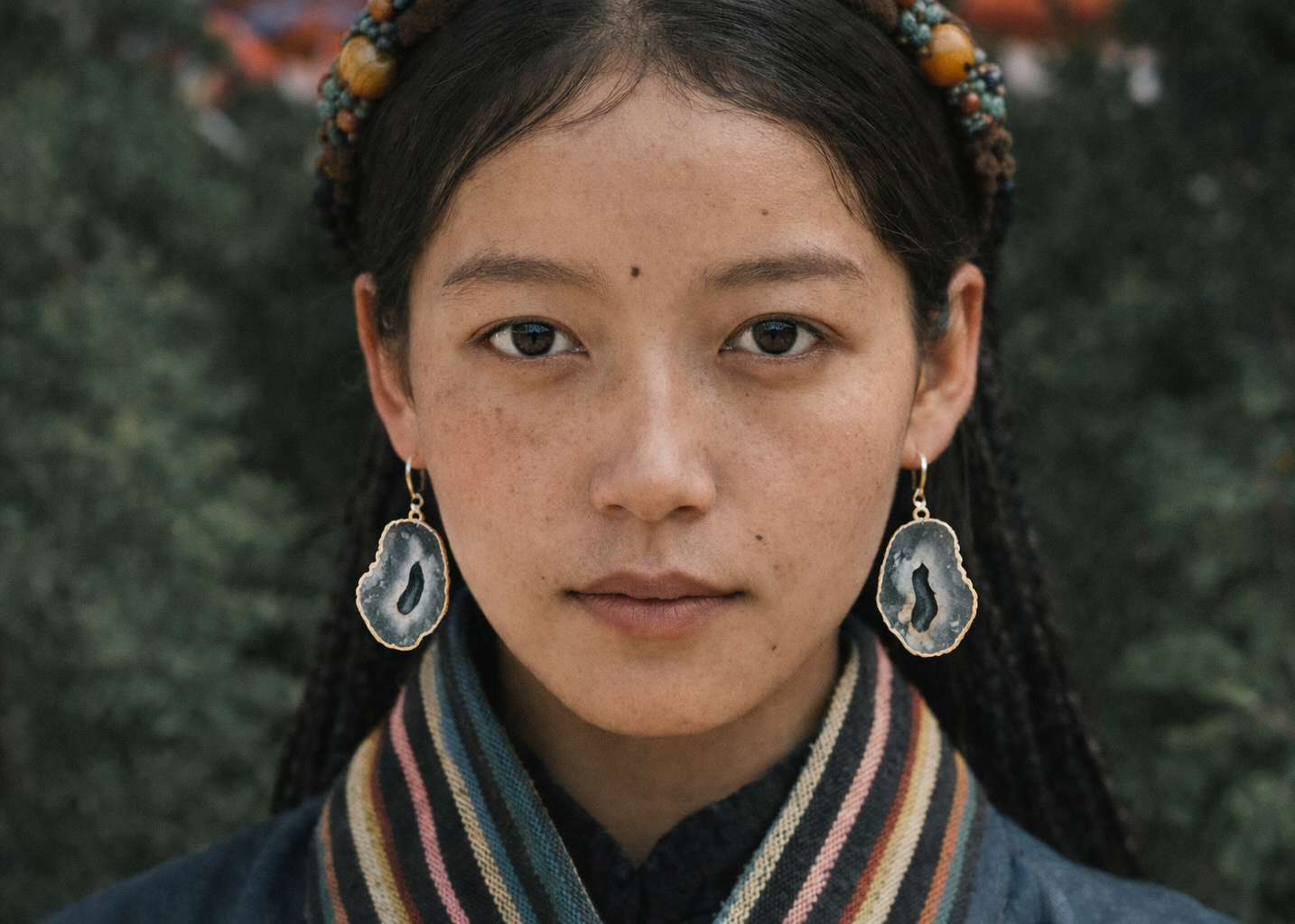 Calm Within · Tibetan Geode Earrings