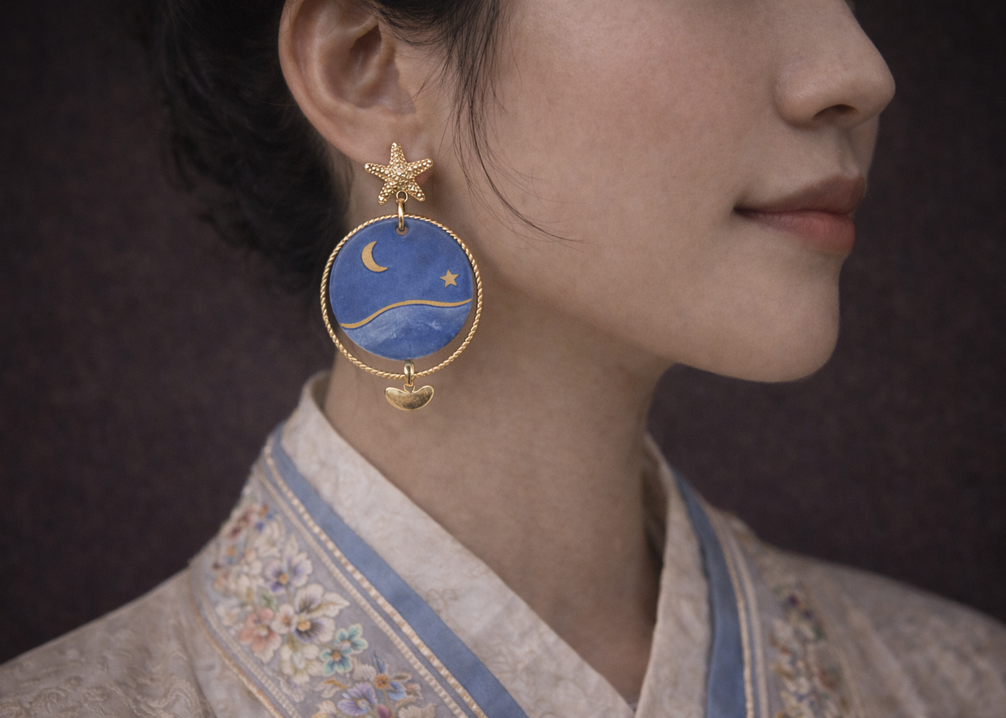 Moon Within Reach Ceramic Earrings