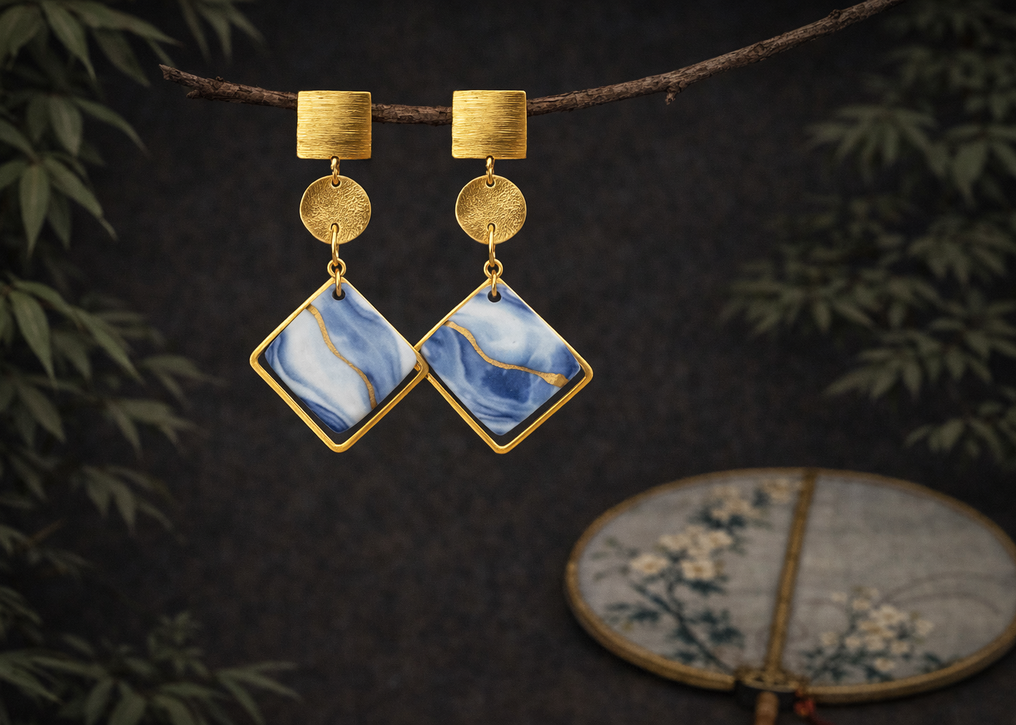 A Glance of the Sky Ceramic Earrings