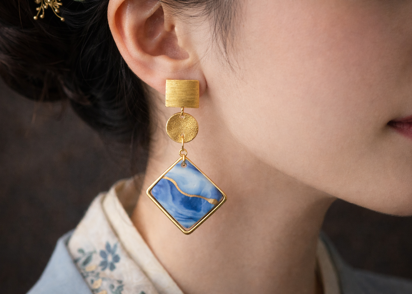 A Glance of the Sky Ceramic Earrings