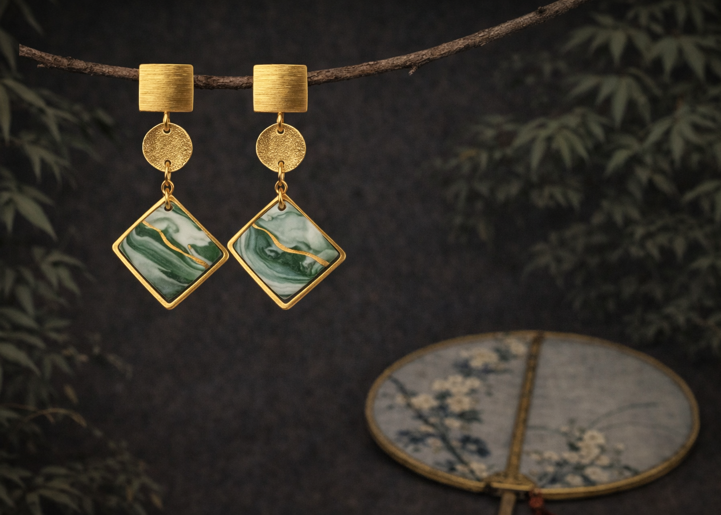 A Glance of the Sky Ceramic Earrings