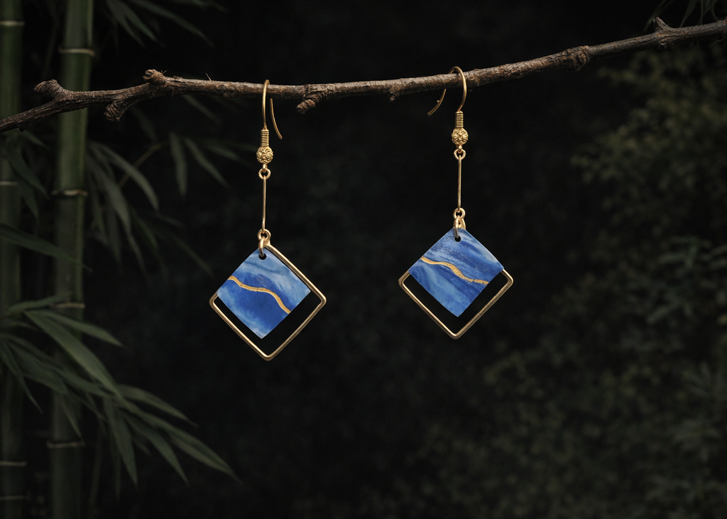 A Glance of the Sky Ceramic Earrings